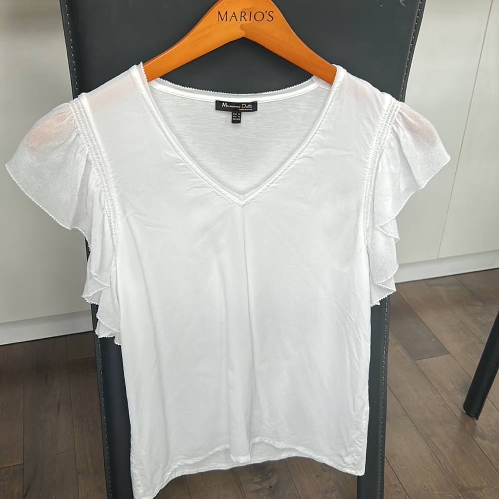 Silk ruffled Massimo Dutti top XS
